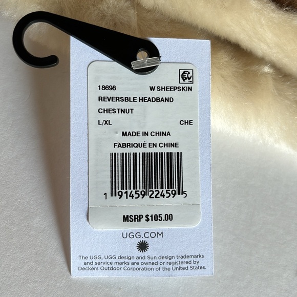 UGG Reversible Leather & Shearling Headband
